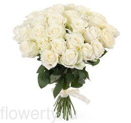 35 белых роз